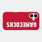 Coque iPhone 16 Logo rouge de Jacksonville State University Gameco (Verso Horizontal)