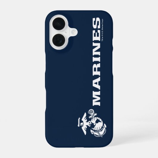 Coque iPhone 16 Logo USMC - Blanc (Verso)