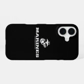 Coque iPhone 16 Logo USMC Empilé - Blanc (Verso Horizontal)