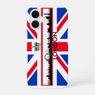 Coque iPhone 16 Londres Eye Skyline Union Jack Drapeau