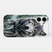 Coque iPhone 16 Loup - Animal avec initiales (Verso Horizontal)