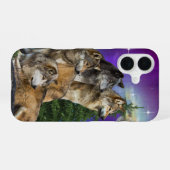 Coque iPhone 16 Loup et Lune (Verso Horizontal)
