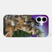 Coque iPhone 16 Loup et Lune (Verso Horizontal)