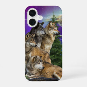 Coque iPhone 16 Loup et lune