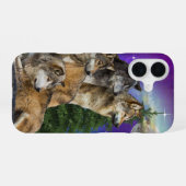 Coque iPhone 16 Loup et lune (Verso Horizontal)
