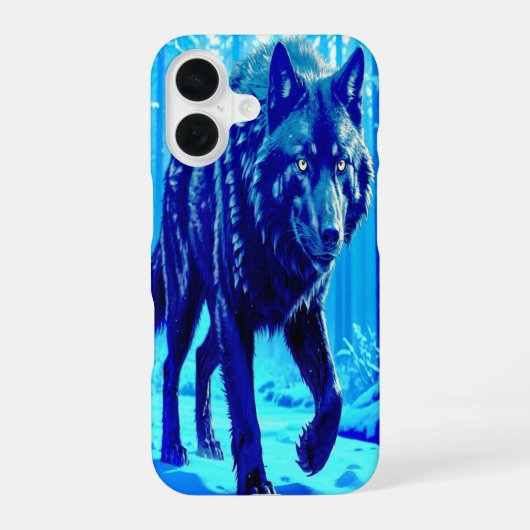 Coque iPhone 16 Loup givre (Verso)