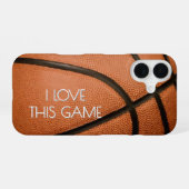 Coque iPhone 16 Love Basketball Jeu (Verso Horizontal)
