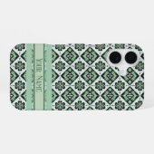 Coque iPhone 16 Lucky Plaid Clover Motif (Verso Horizontal)