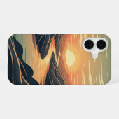 Coque iPhone 16 Lueur de la rivière rétro (Verso Horizontal)