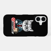 Coque iPhone 16 Lundi Mood Funny Chat Mème (Verso Horizontal)