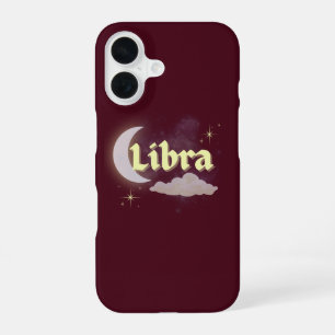Coque iPhone 16 Lune céleste Libra Nuages Étoiles Astrologie Art