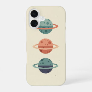 Coque iPhone 16 Lunes à Trois Anneaux Vintage