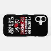 Coque iPhone 16 Ma technique de bowling est top secret Bowling drô (Verso Horizontal)