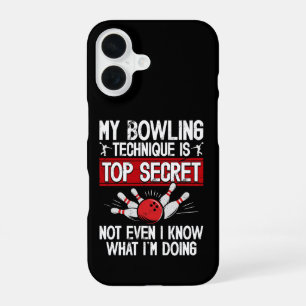 Coque iPhone 16 Ma technique de bowling est top secret Bowling drô