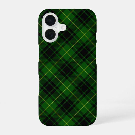 Coque iPhone 16 MacArthur tartan vert carreau (Verso)