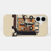 Coque iPhone 16 Machine à espresso vintage (Verso Horizontal)