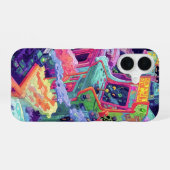 Coque iPhone 16 Machines d'arcade rétro dans l'espace (Verso Horizontal)