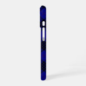 Coque iPhone 16 MacKay tartan bleu noir plaid (Côté gauche)