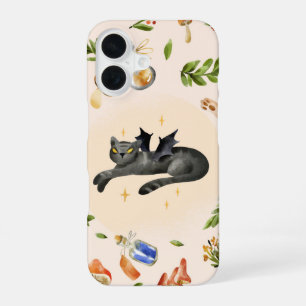Coque iPhone 16 Magie de Batcat – Halloween de sorcière mignonne
