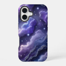 Magique violet et nébuleuse bleue avec étoiles de
