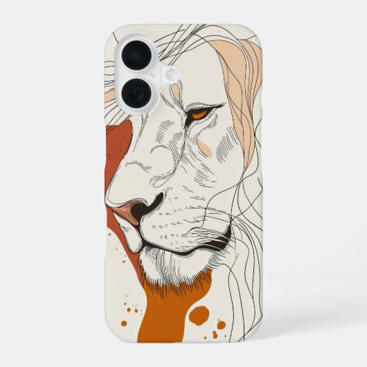 Coque iPhone 16 Majesté de la ligne du lion (Verso)