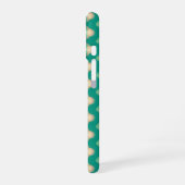 Coque iPhone 16 Malachite vert et Saumon rose (Côté gauche)