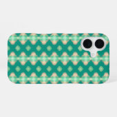 Coque iPhone 16 Malachite vert et Saumon rose (Verso Horizontal)