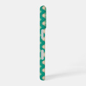 Coque iPhone 16 Malachite vert et Saumon rose (Côté droit)