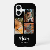 Coque iPhone 16 Maman a établi le script noir 3 Photo (Verso)