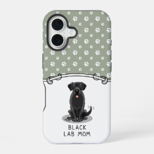 Coque iPhone 16 Maman Black Lab (Maman Labrador Retriever) Chien m