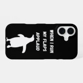 Coque iPhone 16 manchot applaudit de manière inappropriée et embar (Verso Horizontal)