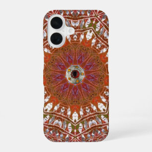 Coque iPhone 16 Mandala argenté