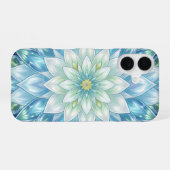 Coque iPhone 16 Mandala de Nénuphar Blanc Glacé (Verso Horizontal)