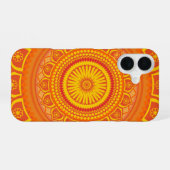 Coque iPhone 16 mandala indien Orange (Verso Horizontal)