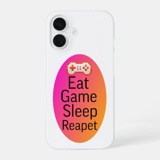 Coque iPhone 16 Manger jeu dormir répéter (Verso)