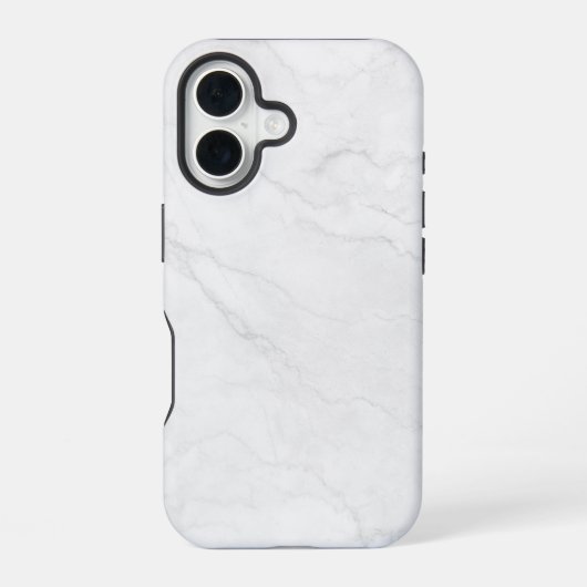 Coque iPhone 16 Marbre blanc élégant (Verso)