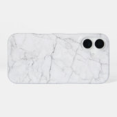 Coque iPhone 16 Marbre blanc élégant (Verso Horizontal)