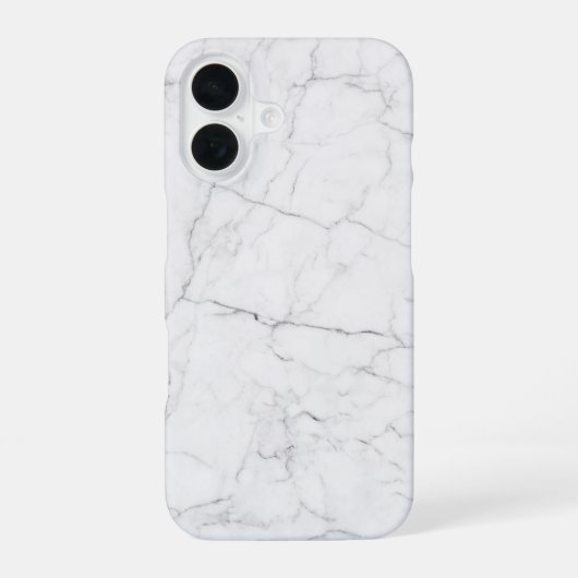 Coque iPhone 16 Marbre blanc élégant (Verso)