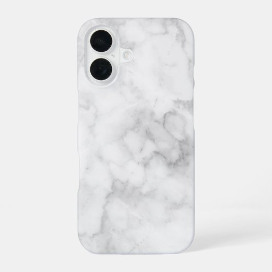 Coque iPhone 16 Marbre Blanc Élégant (Verso)