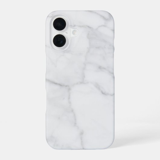 Coque iPhone 16 Marbre blanc Motif Boho Chic (Verso)