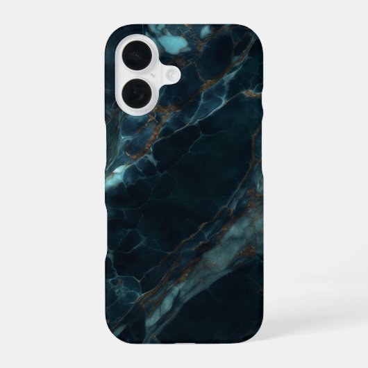 Coque iPhone 16 Marbre bleu (Verso)