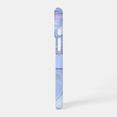 Coque iPhone 16 Marbre bleu violet argenté pailleté Monogram (Côté gauche)