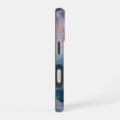 Coque iPhone 16 Marbre d'agate bleu chic rose or (Côté droit)
