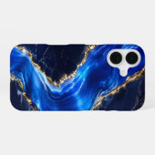 Coque iPhone 16 Marbre de Rivière Saphir Luxe (Verso Horizontal)