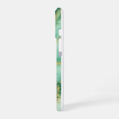Coque iPhone 16 Marbre Luxe Menthe & Or (Côté gauche)