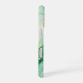 Coque iPhone 16 Marbre Luxe Menthe & Or (Côté droit)