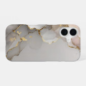 Coque iPhone 16 Marbre neutre et or (Verso Horizontal)