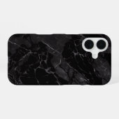 Coque iPhone 16 Marbre noir (Verso Horizontal)