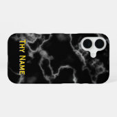 Coque iPhone 16 Marbre noir - (Verso Horizontal)