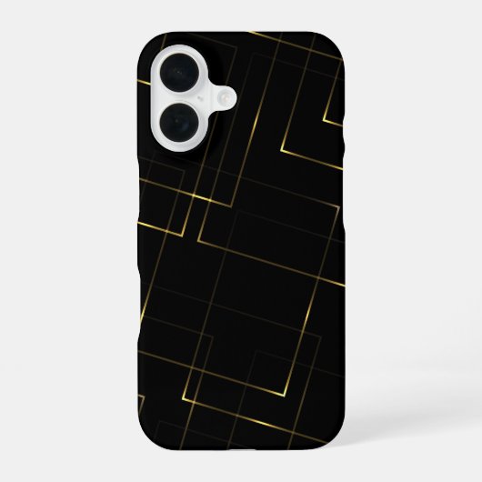 Coque iPhone 16 Marbre noir et or élégant (Verso)